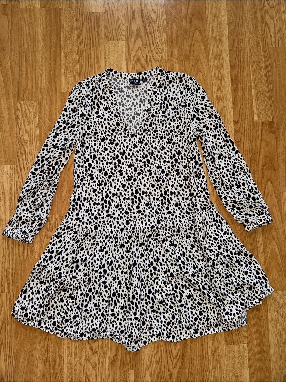 NWOT Gap Petite Leopard Print Long Sleeve Mini Dress- XSP